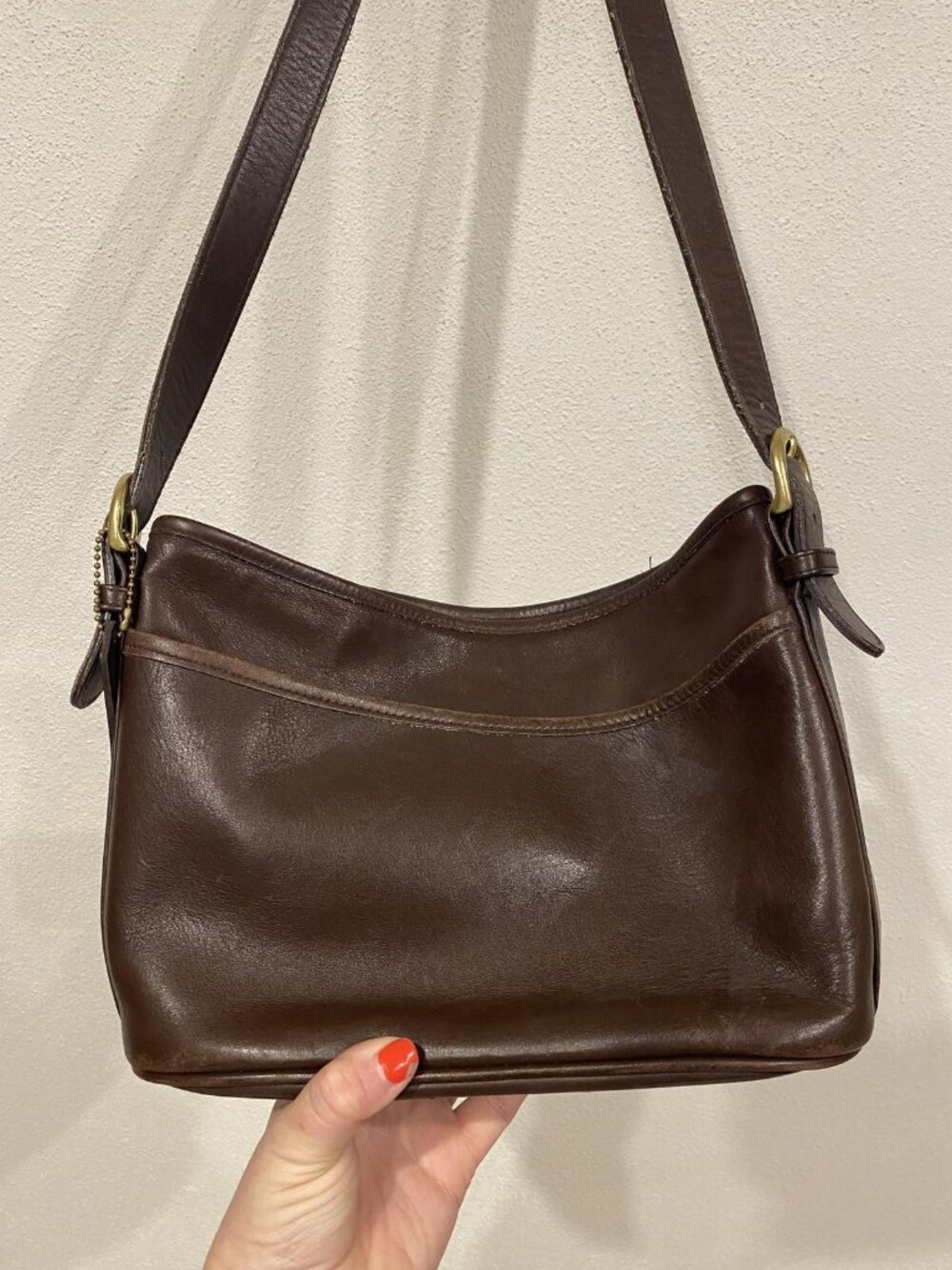 Vintage Coach 4143 Shoulder Bag Womens Medium Brown Leather Classic Purse 90s - Picture 4 of 6